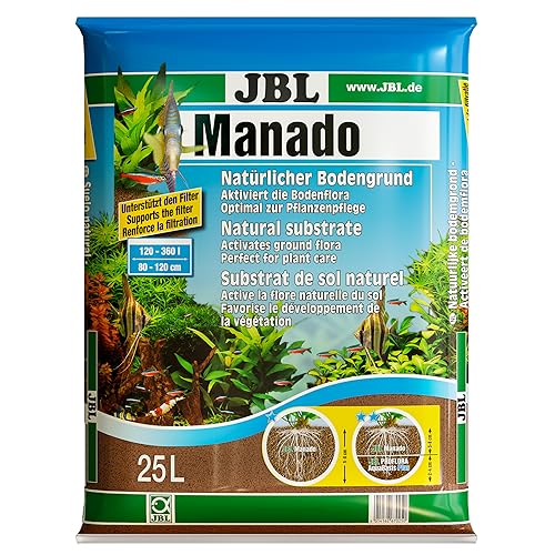 JBL Manado Natürlicher Bodengrund mit Nährstoffspeicher, Reich an Eisen, 25 l